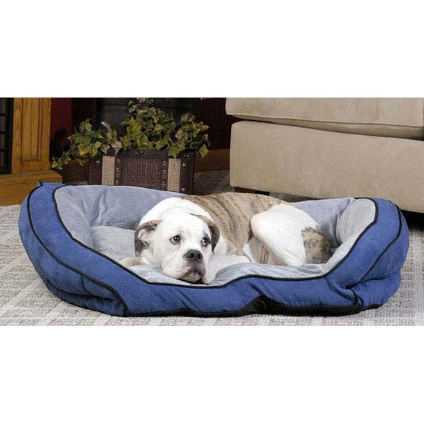K&H Pet Products Bolster Couch Pet Bed Small Blue / Gray