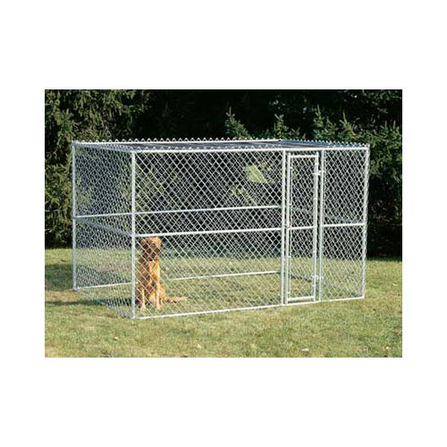 MidWest Homes For Pets Chain Link Portable Kennel with a Sunscreen, 10' by 6' by 6'