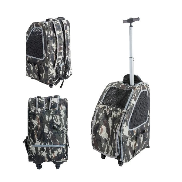 Petique Pet Carrier, Dog Carrier for Small Size Pets, 5-in-1 Ventilated Carrier Bag for Cats & Dogs, Army Camo
