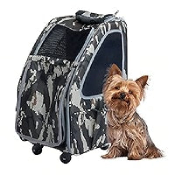 Petique Pet Carrier, Dog Carrier for Small Size Pets, 5-in-1 Ventilated Carrier Bag for Cats & Dogs, Army Camo