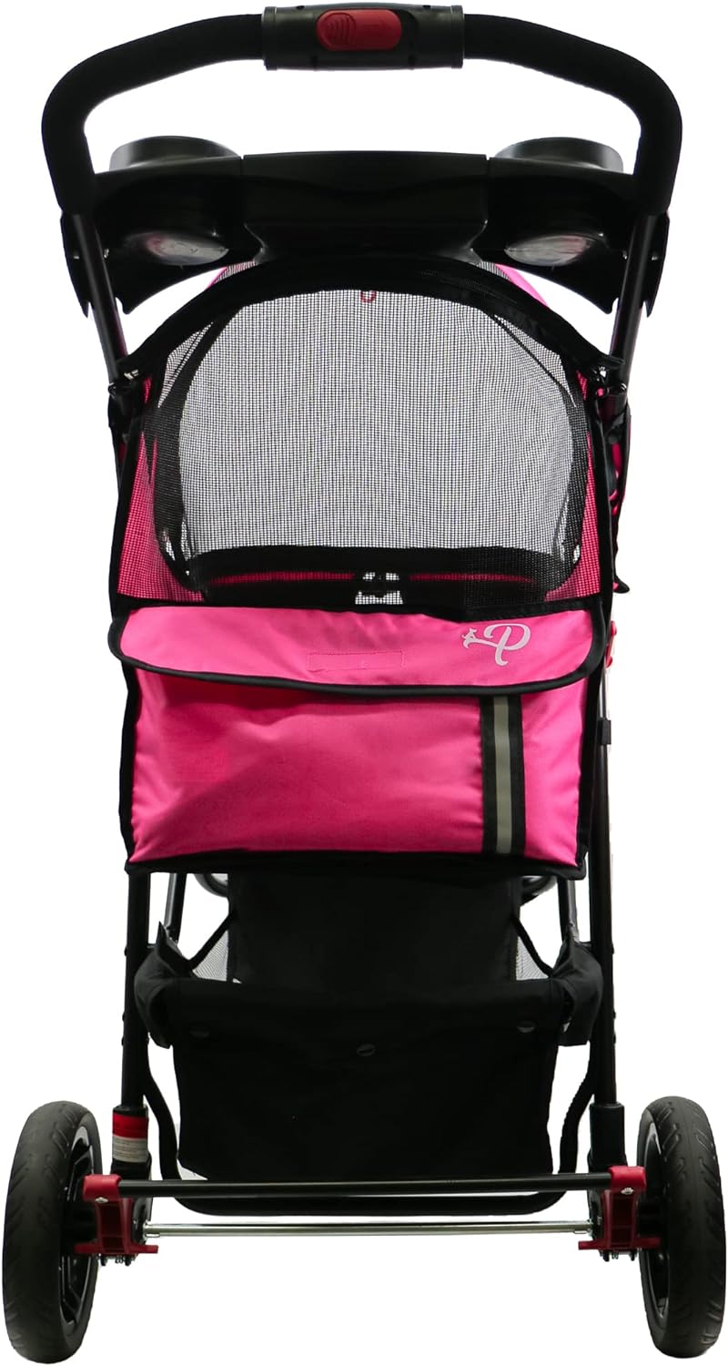 Petique Revolutionary Pet Stroller, Ventilated Pet Jogger - Supernova Pink