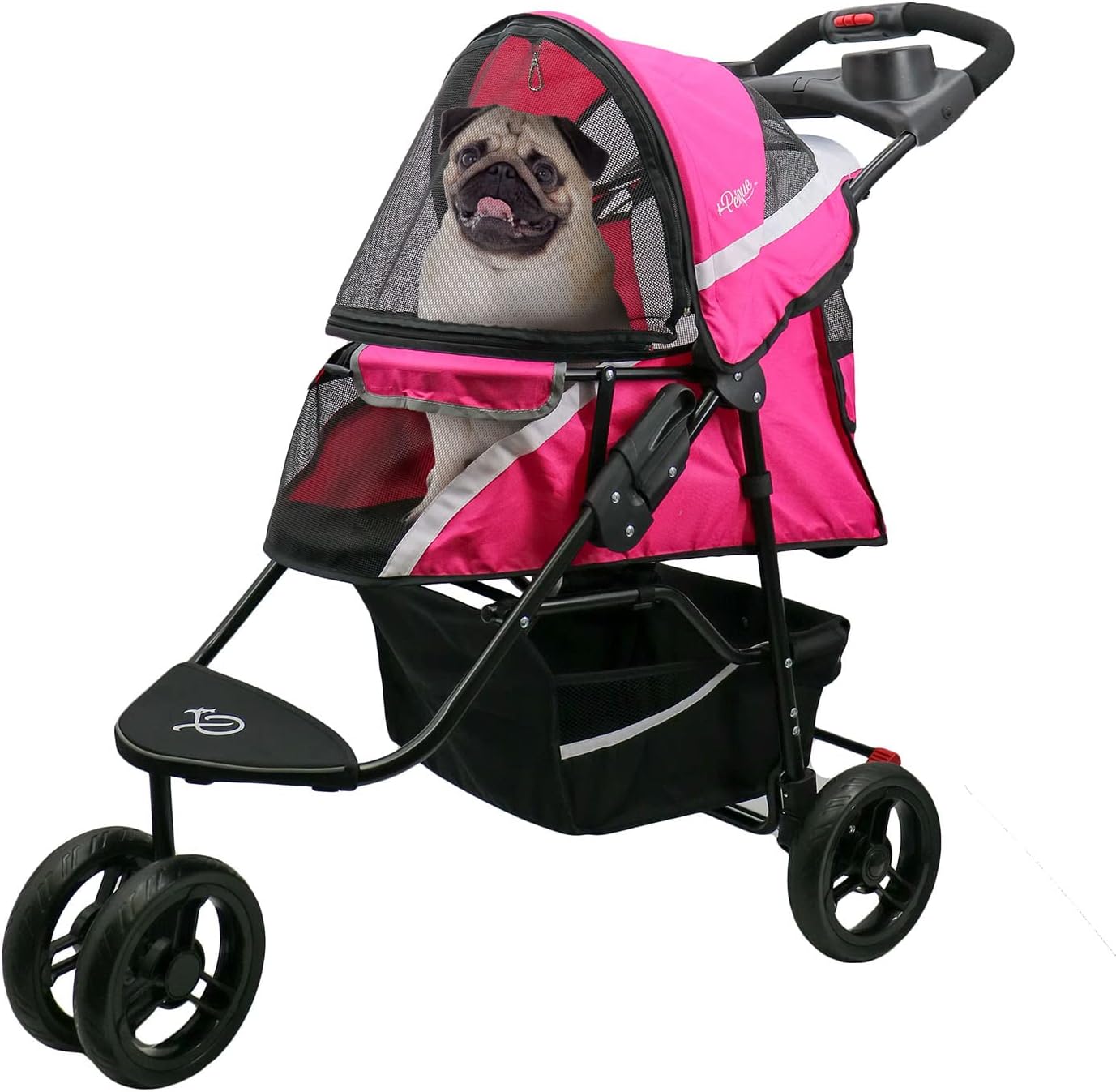 Petique Revolutionary Pet Stroller, Ventilated Pet Jogger - Supernova Pink