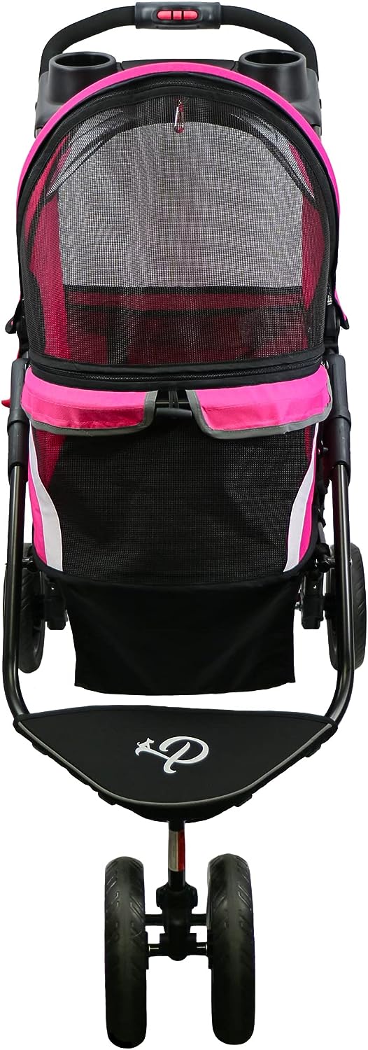 Petique Revolutionary Pet Stroller, Ventilated Pet Jogger - Supernova Pink