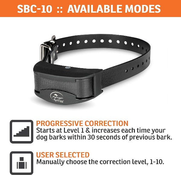SportDOG Brand NoBark 10 Collar - Rechargeable, Programmable Bark Collar - Waterproof & Submersible