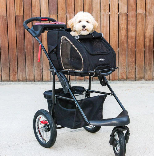 petique dog stroller Petique 5-in-1 Pet Stroller Travel System -Sunset Strip – FidosBestDeals.com