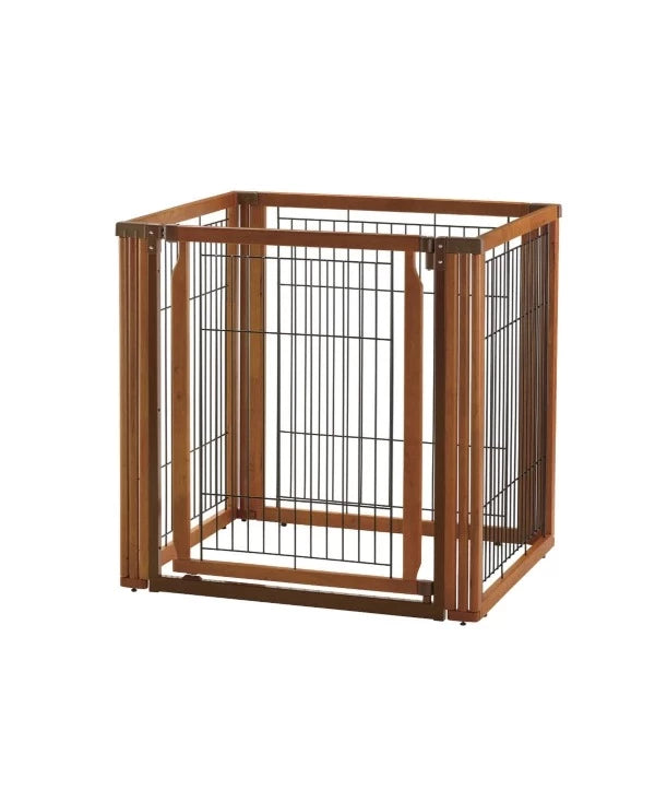 Richell Convertible Elite Pet Gate High 4-Panel - Brown