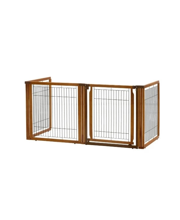 Richell Convertible Elite Pet Gate High 4-Panel - Brown