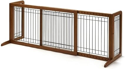 Richell Wood Freestanding Pet Gate, Large, Autumn Matte Finish