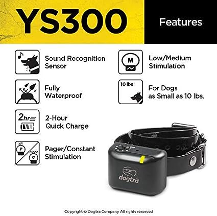  Dogtra YS300 Rechargeable Waterproof Compact No Bark Collar