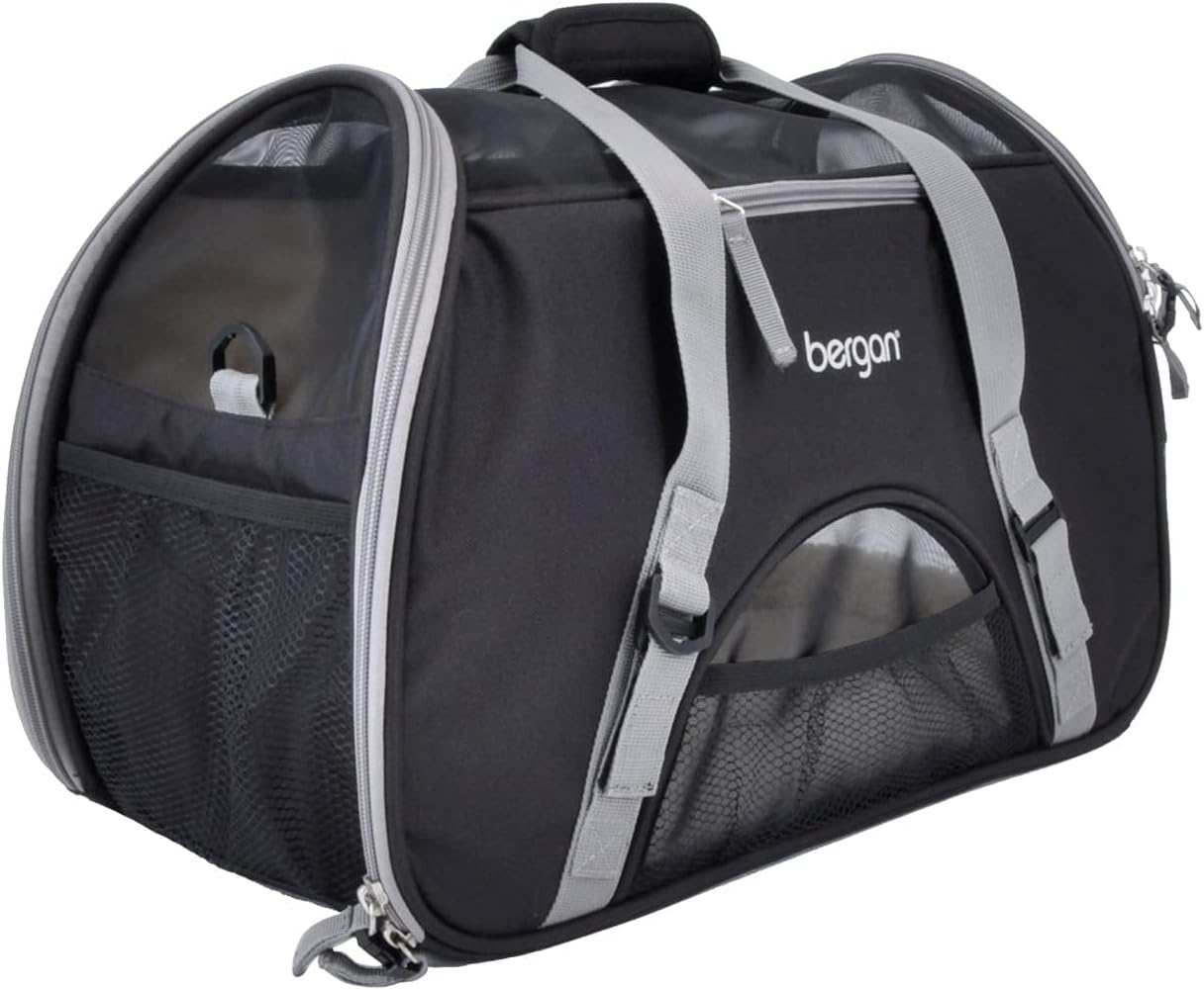 Bergan Pet Comfort Carrier Large Black / Gray 19″ x 10″ x 13″