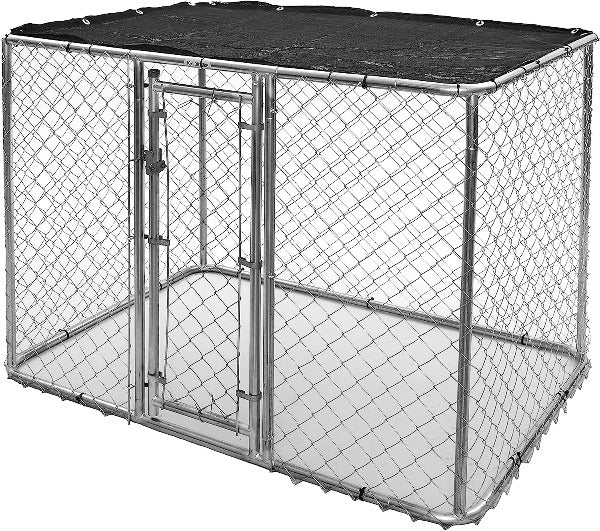  MidWest Homes For Pets Chain Link Portable Kennel with a Sunscreen, 6 by 4 by 4-Feet