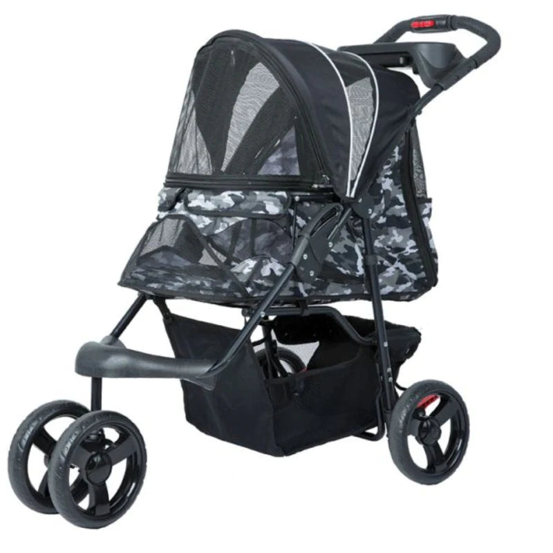 Petique Durable Pet Stroller- Black Camo –